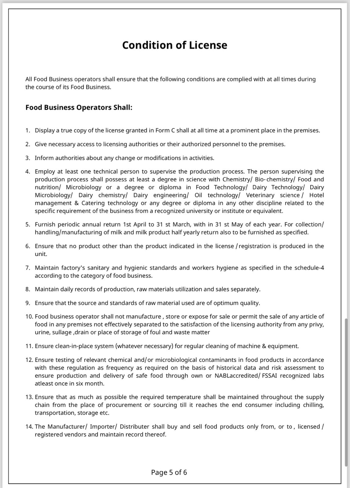 Pollution Control Board Consent to Operate